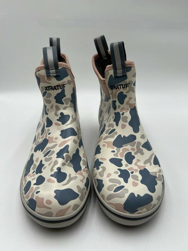 Xtratuf Ankle Deck Boot Ivory Duck Camo Waterproof Size 10
