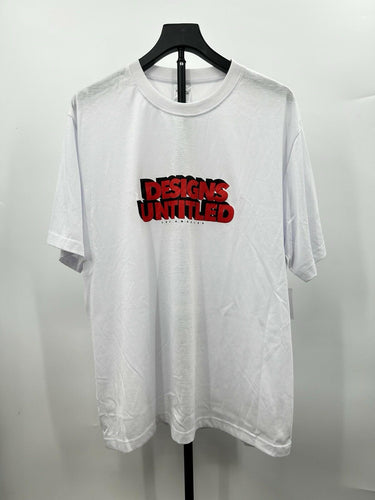 Designs Untitled White Men t-shirt red graphic logo Size XL White