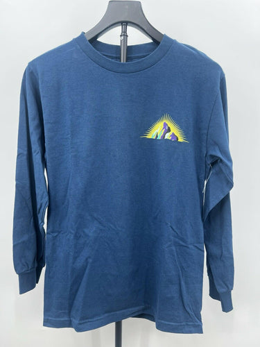 Abound Long Sleeve T-Shirt Mens Blue Mountain Sun Graphic Cotton S Abound