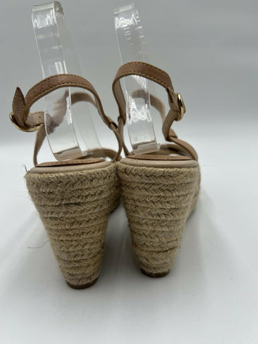 Sofft Tan Leather Espadrille Wedge Sandals Size 9.5M