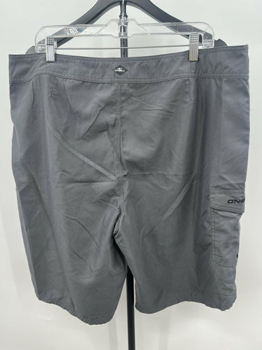 ONeill Board Shorts Mens Gray Cargo Pocket Surf Drawstring Swim Trunks Size 38 O'Neill