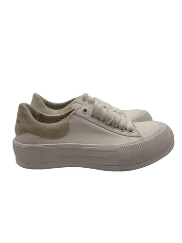 Alexander McQueen Deck Plimsoll sneakers in white canvas Size 41D Alexander McQueen