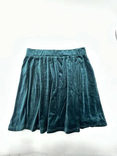 Pink Rose Green Velvet Woman’s Mini Skirt flared, skater-style cut Size M Pink Rose