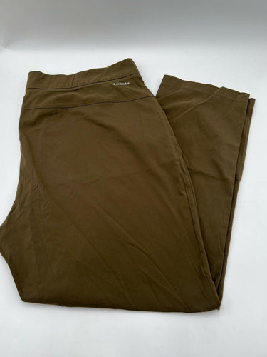 Columbia Anytime Pull On Pants Olive Brown Stretch Outdoor Hiking 2X Columbia