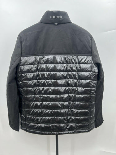 Nautica Jacket Mens Black Hybrid Puffer Water Resistant Wind Resistant Warm S Nautica