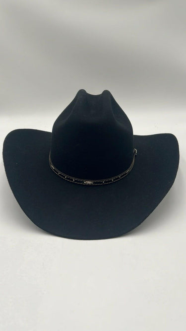Justin Authentic Western Black Felt Cowboy Hat Cattleman Crown Wide Brim 7 1/2 Justin