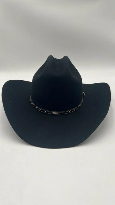 Justin Authentic Western Black Felt Cowboy Hat Cattleman Crown Wide Brim 7 1/2 Justin