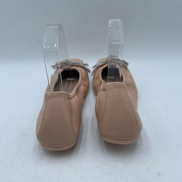 Stuart Weitzman SW Bow Ballet Flat in Beige Leather Size 9.5B Stuart Weitzman