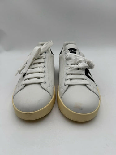 Dolce & Gabbana Portofino-Logo Sneakers Men's White/Black Leather Size UK 5 Dolce&Gabbana