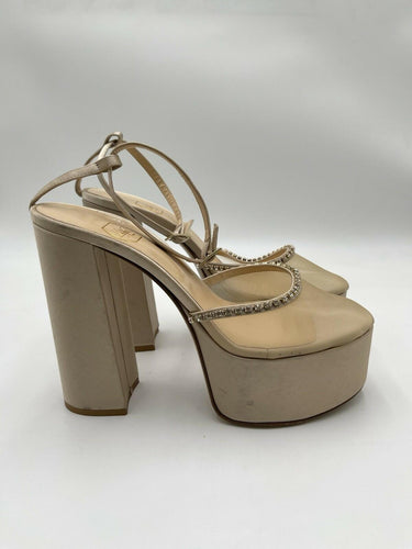 Nalebe By Amina Means Stellar Crystal Mesh Platform Sandals in champagne Size 41 Nalebe