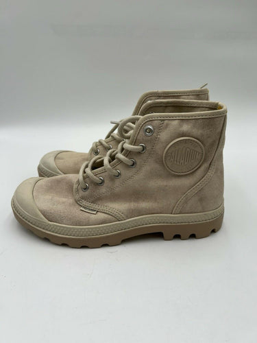 Palladium Pampa Hi Canvas Combat Boots Beige Womens 8 Mens 6.5