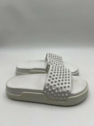 CHRISTIAN LOUBOUTIN Men's Pool Fun Spiked Leather Slides Size 41 Christian Louboutin