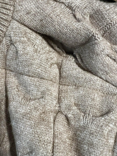 Joie Champagne Gold Puffer Jacket Faux Fur Defect Size S