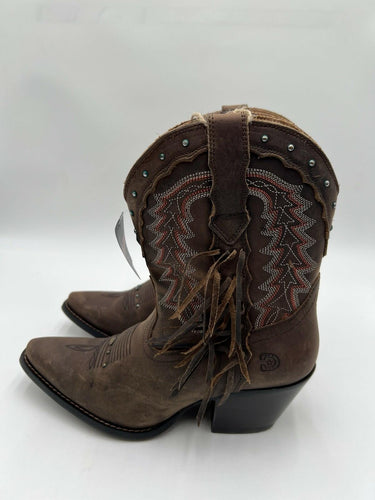 Durango Crush Women's Roasted Pecan Fringed Western Boots Size 7.5M Durango