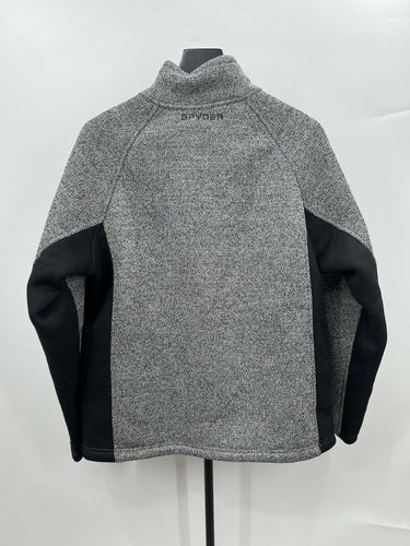 Spyder Jacket Mens M Gray Sweater Fleece Knit Full Zip Charcoal Heather Warm M Spyder