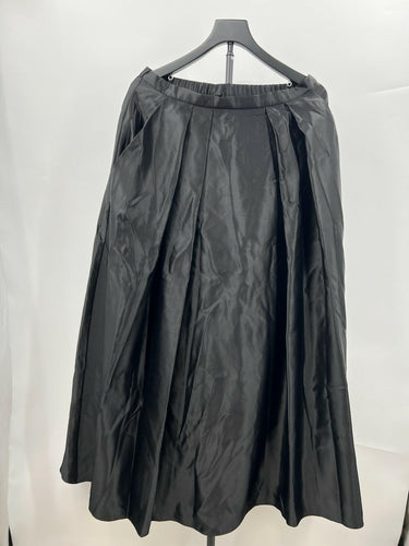 NWT Alex Evenings Black Satin Pleated Midi Skirt Formal Evening Size MP Alex Evenings
