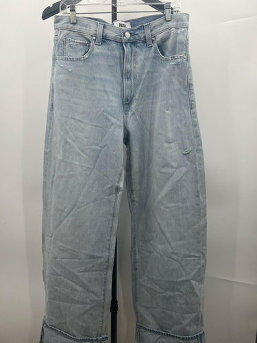 Paige Arellia Jeans High Rise Barrel Leg Light Wash Distressed Vintage NWT 29 Paige