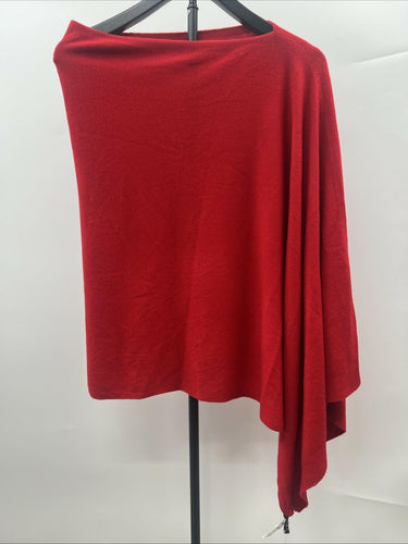 Tribal Tribal asymmetrical poncho features a lightweight knit O/S Tribal