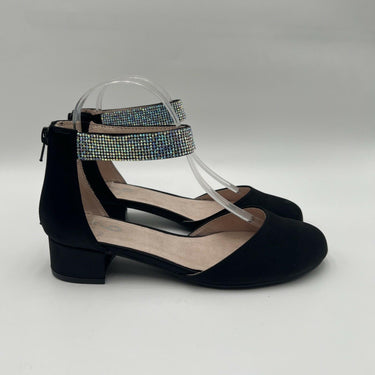 Mix No. 6 Girl Tina Pump Black Satin Rhinestone Size 5 M Mix No. 6