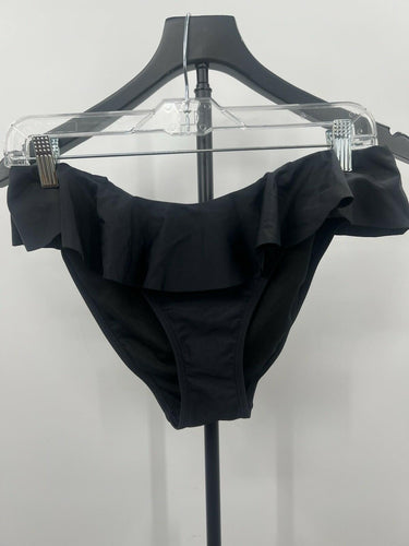 Snapper Rock Bikini Bottom Black Ruffle Waist Swim ECONYL UPF50+ L Snapperrock
