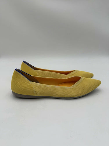 Women’s ROTHY’S “THE POINT” Knit Pointed Toe Slip On Flats Bright Yellow Size 7 Rothy’s