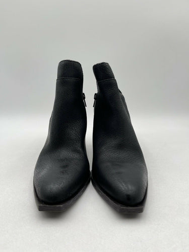 Women’s Crown Vintage Stavie Black Leather Ankle Side Zip Bootie Size 9M