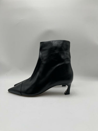 ALEXANDRE BIRMAN Myra 50mm Side Zip Boot In Black Leather Size 37