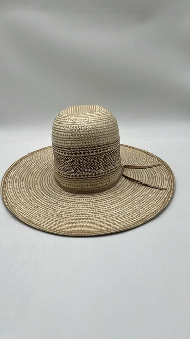 Resistol Natural Straw Cowboy Hat Vented Open Crown Wide Brim Long Oval 6 7/8 Resistol