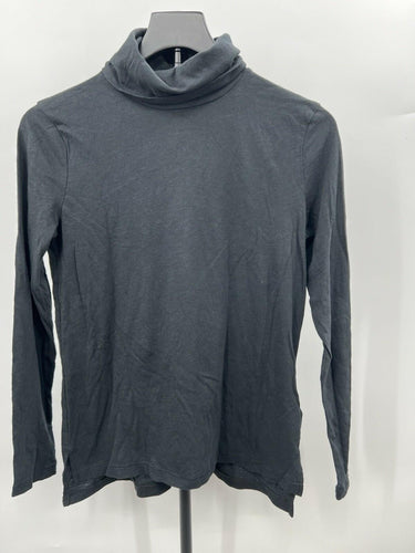 Madewell Charcoal Gray Turtleneck Top Long Sleeve Organic Cotton Tee Size XS Madewell