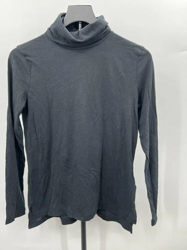Madewell Charcoal Gray Turtleneck Top Long Sleeve Organic Cotton Tee Size XS Madewell