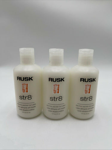 Rusk Str8 Ant Frizz And Anti Curl Hair Lotion 6 oz Lot Of 3 RUSK