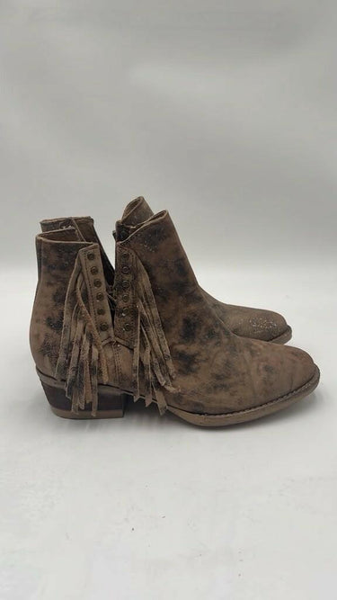 Circle G Women's Brown Studded Fringe Booties Brown Size 7.5 Circle G
