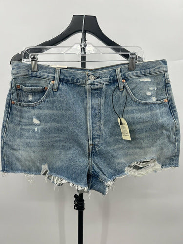 Levis 501 Shorts Womens High Rise Distressed Ripped Cutoff Denim Shorts NWT W34 Levi's