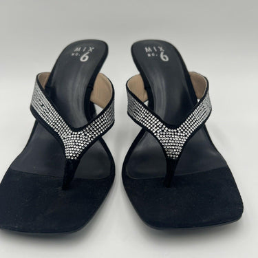 Mix No.6 womens -Gaile H black With Diamonds dress sandals Size 8.5M Mix No. 6