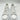 Alexander McQueen Oversized Sneakers White Leather iridescent silver Size 42 Alexander McQueen