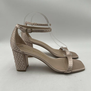 Stuart Weitzman Nudistcurve 75 Rose gold block-heel sandals Size 11 Stuart Weitzman