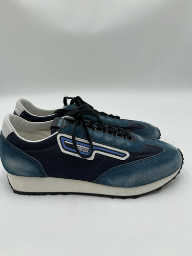 Men’s Prada Milano 70 low-top Lace Up sneakers in blue suede Size 6.5UK PRADA