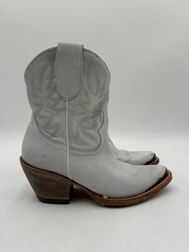 Women’s Idyllwind Wheels Western White Leather Pull On Ankle Boots Size 6.5B Idyllwind