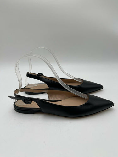 Women’s Gianvito Rossi pointed-toe black leather slingback flat Size 35 GIANVITO ROSSI