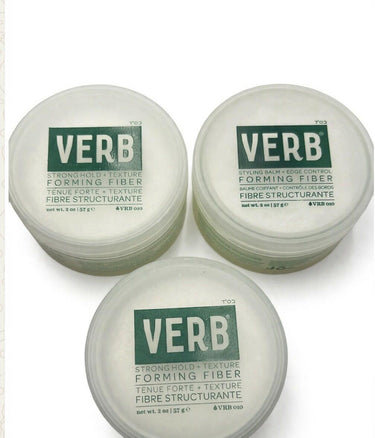 Lot 3 VERB Forming Fiber Strong Hold Texture 2oz 57g Styling Balm New Verb