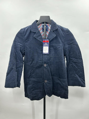 Toobydoo Boys navy corduroy blazer Classic Notch Lapel Size 8 NAVY