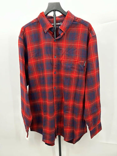 Wolverine red and blue plaid long-sleeve flannel button-up Men’s shirt Size XL Wolverine