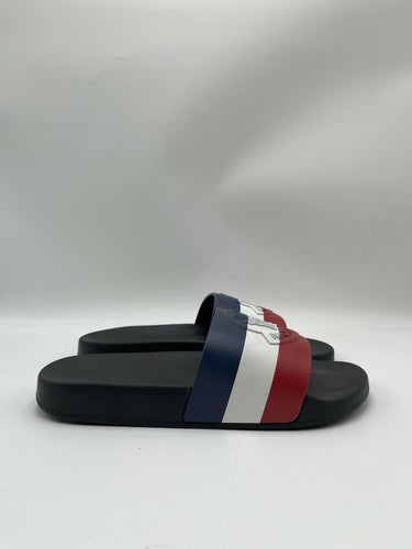 Men’s Moncler Basile Rubber Slide Red,white,blue Strap Sandals Size 40 Moncler