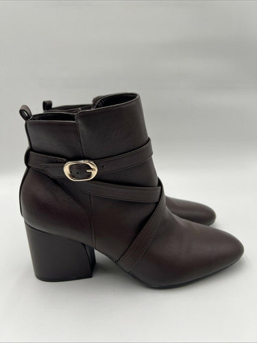 Women’s Kelly & Katie Flomis Bootie Brown Synthetic Leather Size 8.5M Kelly & Katie