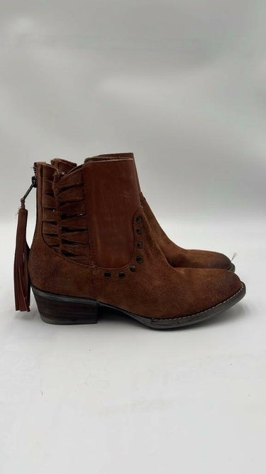 Women's Circle G LD Dark/Brown Lamb Zipper Round Toe Boots Size 7.5M Circle G