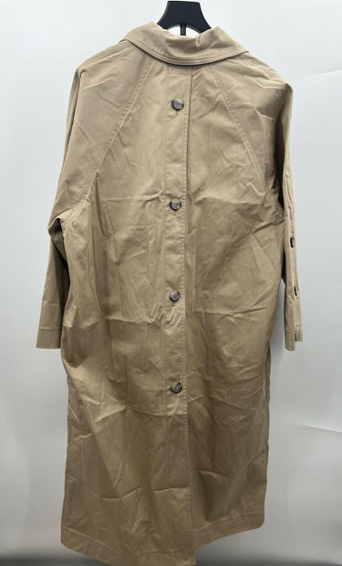 Zara Trench Coat Womens Beige Long Button Front Raglan Sleeve Pockets M