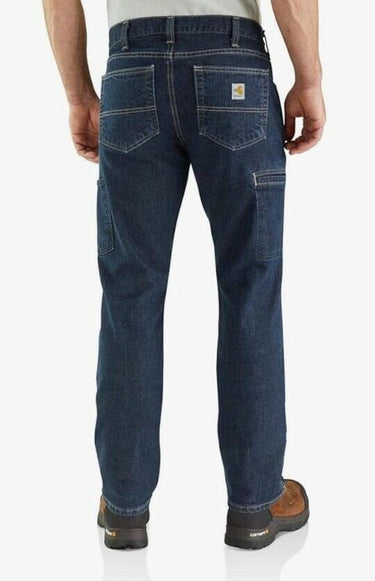 NWD Carhartt Men's Flame-Resistant Rugged Flex Relaxed Fit Jean Deep Wash 40x34