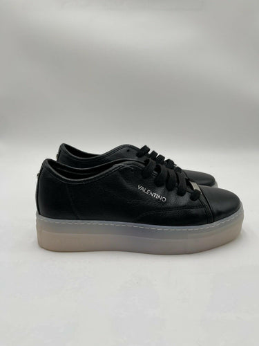 Women’s Valentino by Mario Black Leather Lace Up Platform Sneakers size 6.5M Valentino by Mario