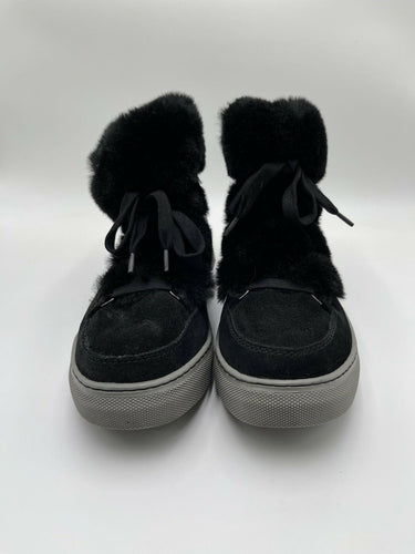 Women’s Cougar Dasha Black suede faux fur ankle boots Size 10 Cougar