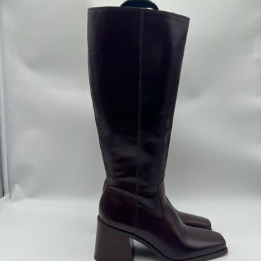 Vince Camuto Sangeti Stacked Heel Knee High Boot Fashion, Dark Mahogany, 9.5M WC Vince Camuto